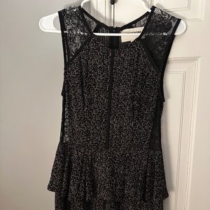 Dolls Point Lace Mesh Black Confetti Cocktail Dress - Size 0